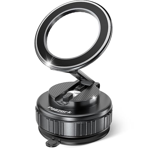 Poazork Car Phone Holder for Magsafe [78+LBS Strongest Suction & 2500gf Strongest Magnetic] 360° Adjustable Car Phone Mount.Portable Phone Holders