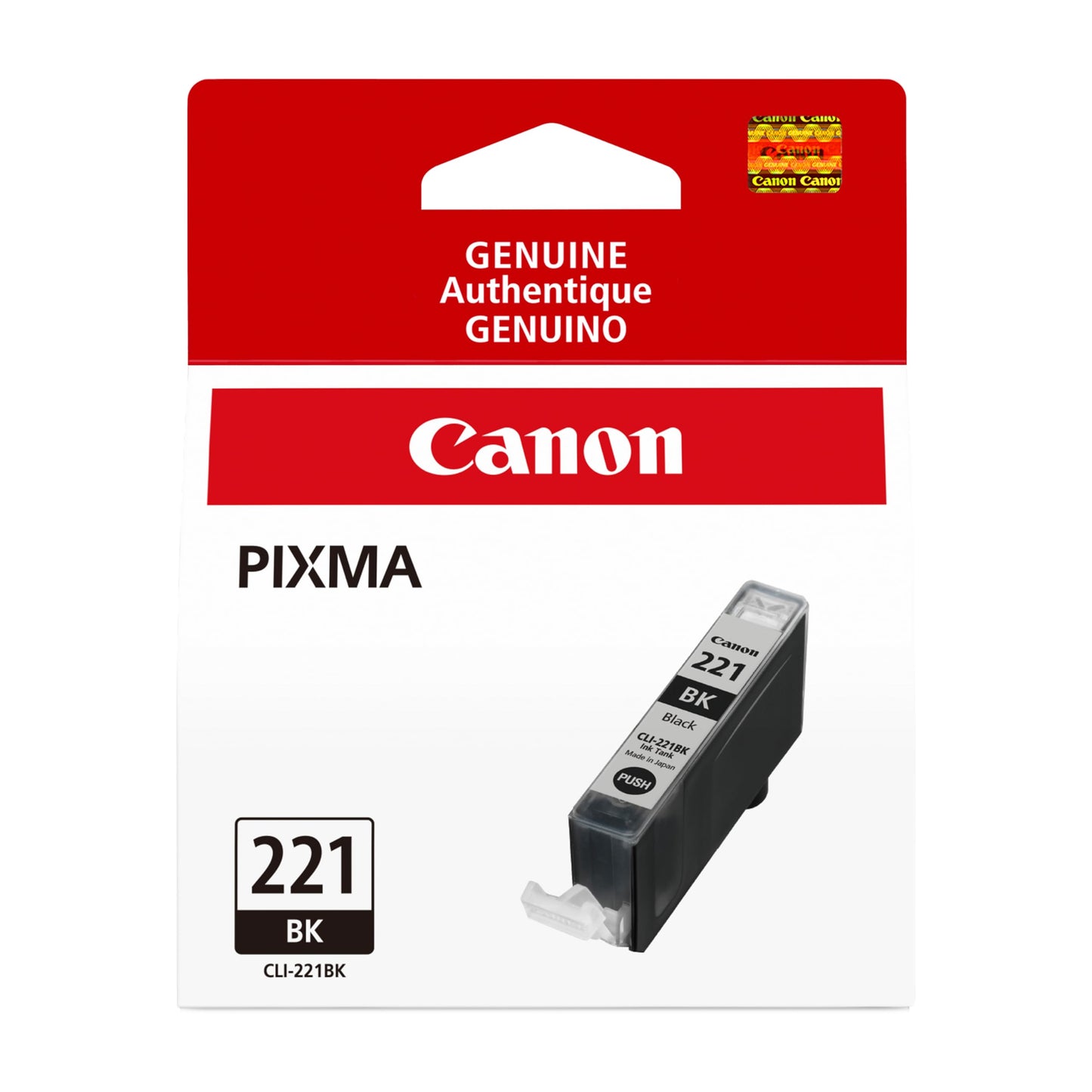 Canon CLI-221 Genuine Black Ink Tank, Compatible with MP980, MP560, MP620, MP640, MP990, MX860, MX870, iP4600, iP3600, and iP4700 Printers