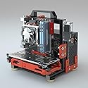 SharGwa PC ITX (17 x 17cm) PC Motherboard Open Air Case Frame, Open Bare Metal Air Water Cooling Fan Stand (Black Red)