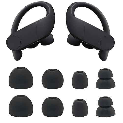 Replacement Eartips Compatible with Powerbeats Pro, Replacement Earbuds Silicone Ear Tips Eargels Set - Small, Medium, Large and Double Flange (4