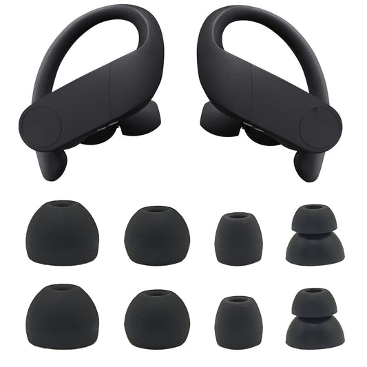 Replacement Eartips Compatible with Powerbeats Pro, Replacement Earbuds Silicone Ear Tips Eargels Set - Small, Medium, Large and Double Flange (4
