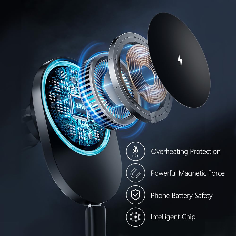 ZChan Wireless Car Charger for Honda Civic 2026-2022(NOT CRV/Accord),Customized Wireless Charger Pad with Auto-Clamping,15W Qi Fast Charging Pad,Car