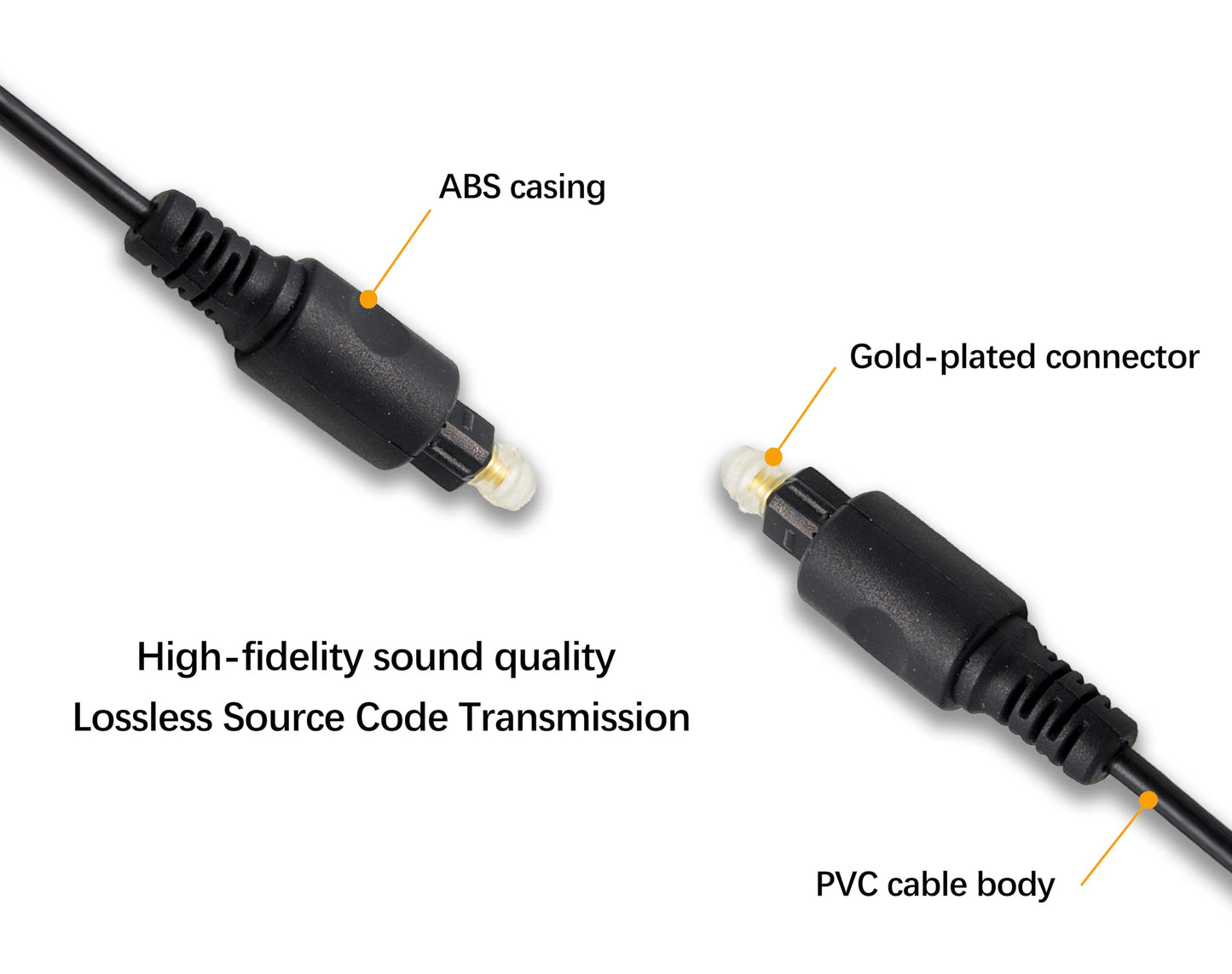 UIGOCLE Charger Compatible Optical Cable, Toslink to Toslink Cable, Gold-Plated Optical Digital Compatible with Home Cinema, Xbox, Soundbar, TV