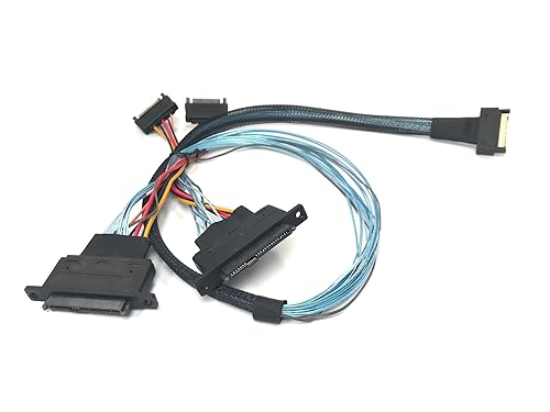MCIO x8 74 Pin to 2 x SFF-8639 U.3 Cable - 75CM, High-Speed Data Transfer Cable for Efficient Connectivity, Durable MCIO to U.3 Cable