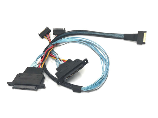 MCIO x8 74 Pin to 2 x SFF-8639 U.3 Cable - 75CM, High-Speed Data Transfer Cable for Efficient Connectivity, Durable MCIO to U.3 Cable