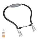 HONGUT LED Neck Reading Light, Rechargeable 8 LED 2 Modes, Bendable Arms Swing Head, Brightness Adjustable Amber Light for Reading, Camping