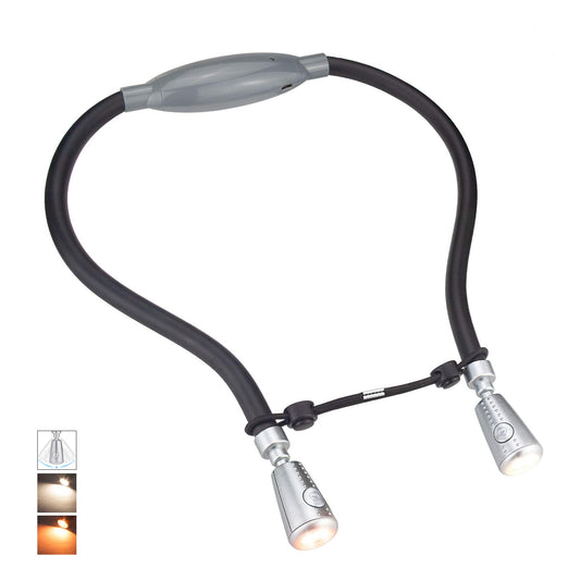 HONGUT LED Neck Reading Light, Rechargeable 8 LED 2 Modes, Bendable Arms Swing Head, Brightness Adjustable Amber Light for Reading, Camping
