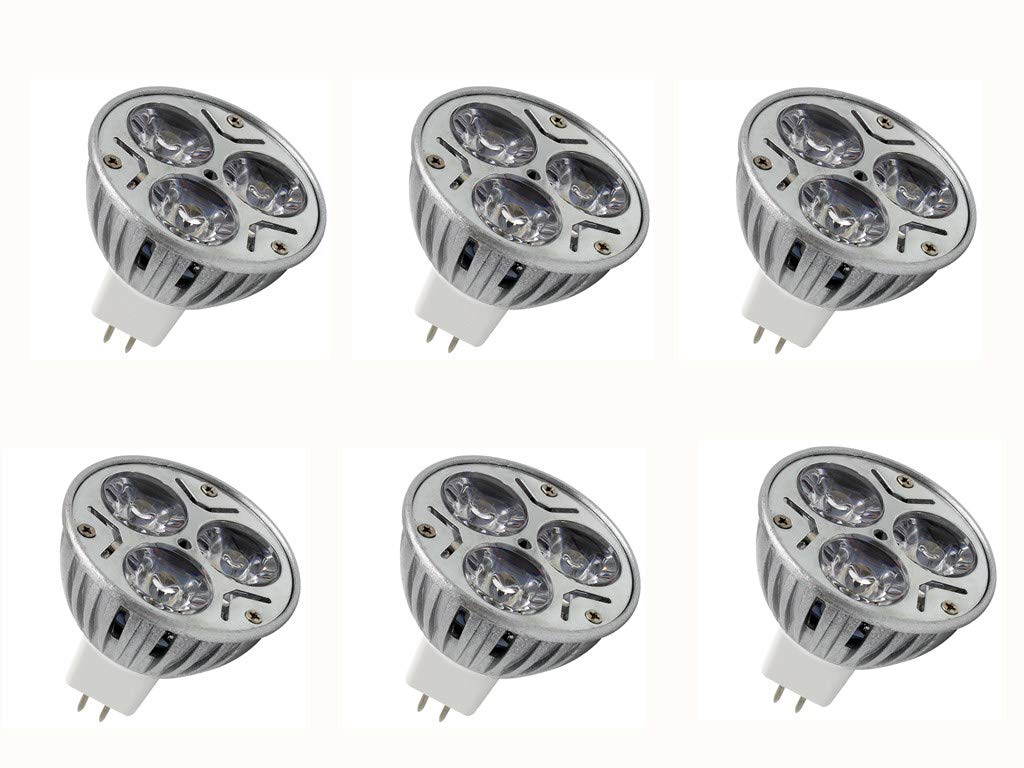 K JINGKELAI MR16 LED Bulbs 3W 12V Cool White 6000K Bulbs GU5.3 Base 35W Halogen Equivalent Not Dimmable 60 Degree Beam Angle LED Spotlight Bulbs