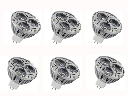 K JINGKELAI MR16 LED Bulbs 3W 12V Cool White 6000K Bulbs GU5.3 Base 35W Halogen Equivalent Not Dimmable 60 Degree Beam Angle LED Spotlight Bulbs