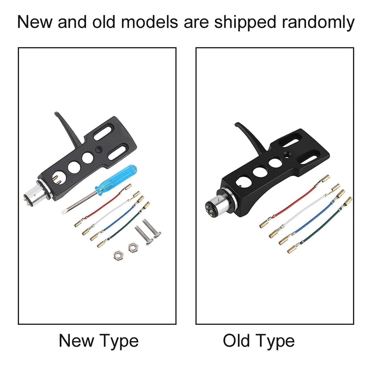 Phono Headshell with Wires, Universal Turntable Phono Headshell Mount Replacement with Wires