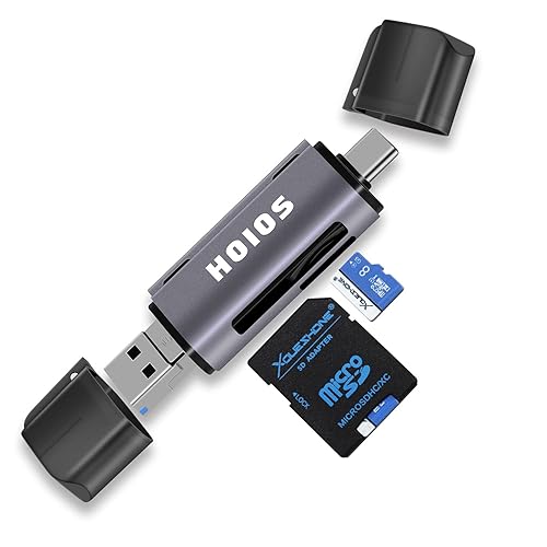 SD Card Reader USB-C,3-in-1 Memory Card Reader with Tri-Connectors, USB 3.0 Card Reader Adapter for SDXC,Micro SDXC,Compatible with Windows,Mac