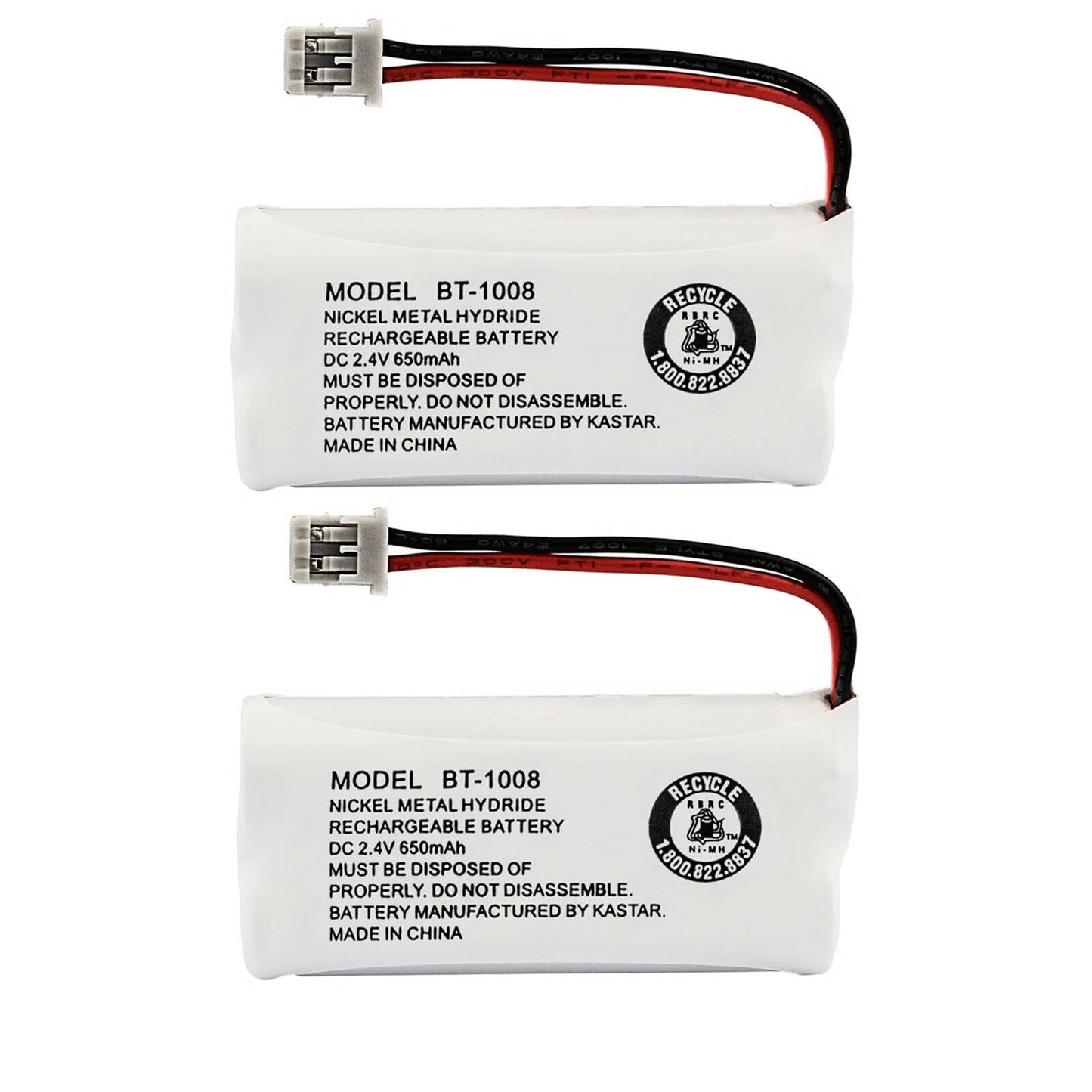 Kastar 2-Pack BBTG0645001 Model BT1008 Cordless Phone Battery for Uniden BT-1008 and Uniden DECT 2060 DECT 2080 DECT 2080-3 DWX207 WXI2077 43-269