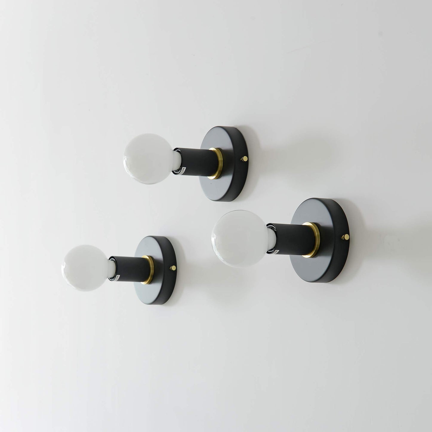 BRIGHTTIA Matte Black Simple Ring Wall Sconce Light - Modern Minimalist Bathroom Vanity and Hallway Lighting - Mid Century Industrial Exposed Bulb