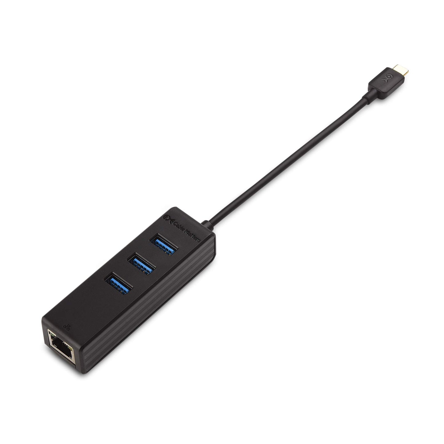 Cable Matters 4-in-1 USB C Hub with Gigabit Ethernet, Black
