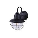 Canarm 1 -Light Oudoor Lantern, Black Finish Wall Mounted with Clear Glass and Wire Cage Shade, Durable Outdoor Lighting for Porch, Entryway, Patio or