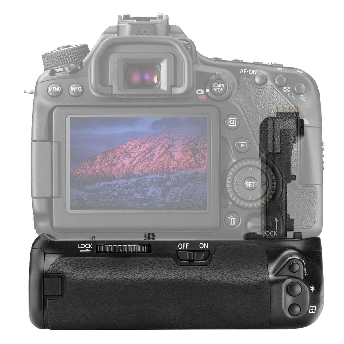 Battery Grip Kit for Canon EOS 70D, EOS 80D, EOS 90D Digital SLR Camera Includes Qty 2 BM Prmeium LP-E6 Batteries + BG-E14 Replacement Battery Grip