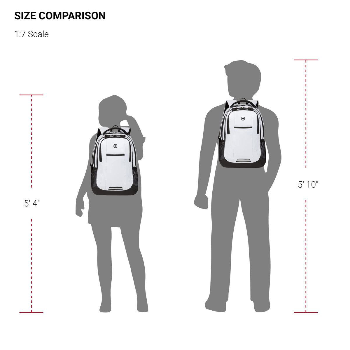 SWISSGEAR Cecil 18-Inch Laptop Backpack Fits 16-Inch Laptop, Travel Daypack with Organizer Pockets, Water Bottle Holders & Padded Straps - White