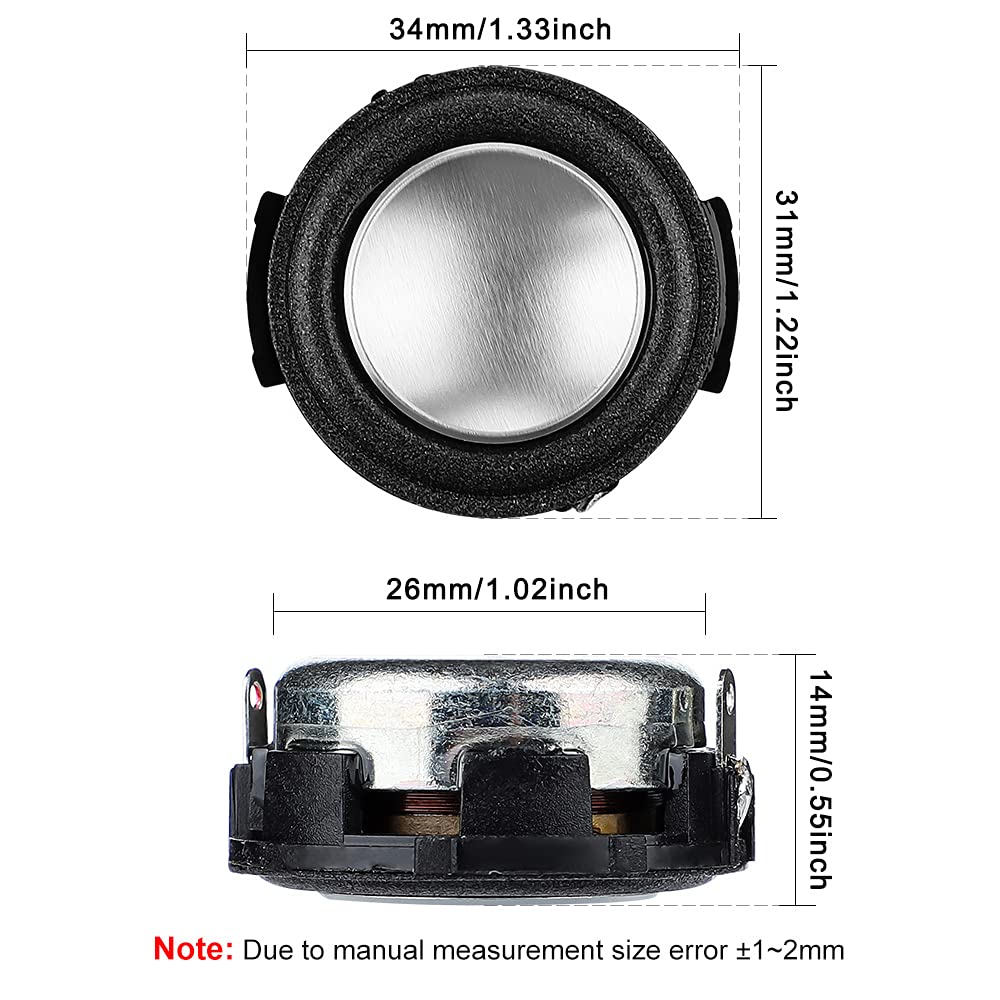 2Pcs 8Ohm 3W Full Range Audio Speaker Replacement Stereo Loudspeaker Magnet Electronic Speaker Repair Compatible with Harman/kardon Soundsticks I~III