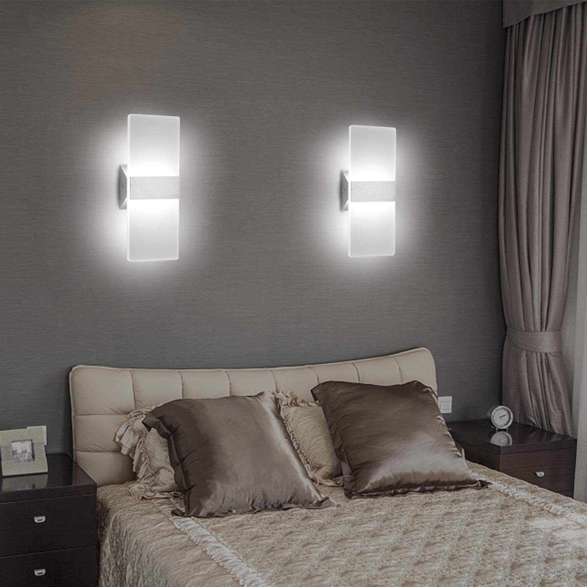 ChangM Modern LED Acrylic Wall Sconce 12W Cool White 6000K Up Down Lamp for Bedroom Corridor Stairs Bathroom Indoor Lighting Fixture Lamps Home Room