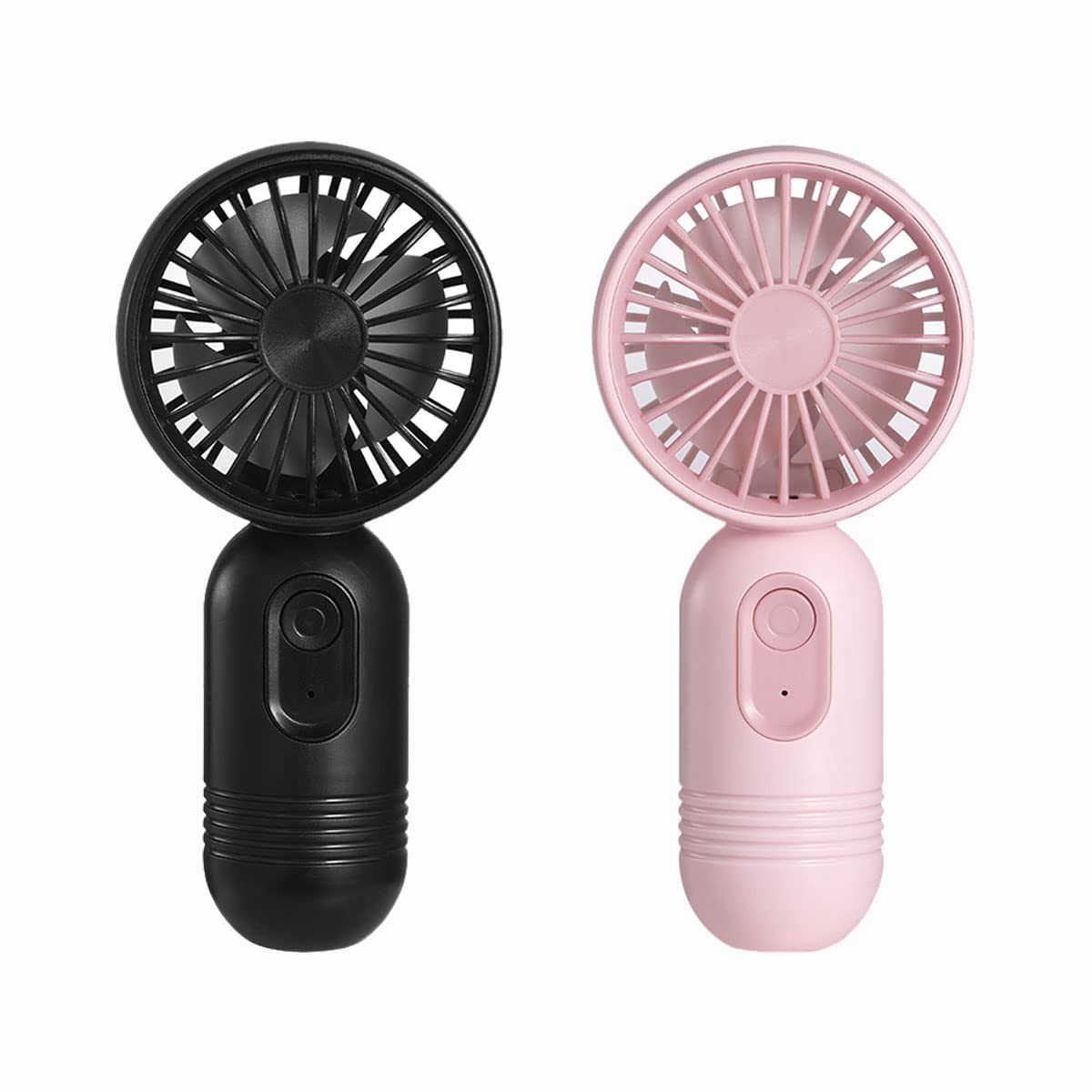 Mini Portable Fan 2 Pack, Cute Handheld Fan Battery Operated Lightweight Small Personal Fan with 3 Speeds and USB Rechargeable Eyelash Fan for Stylish