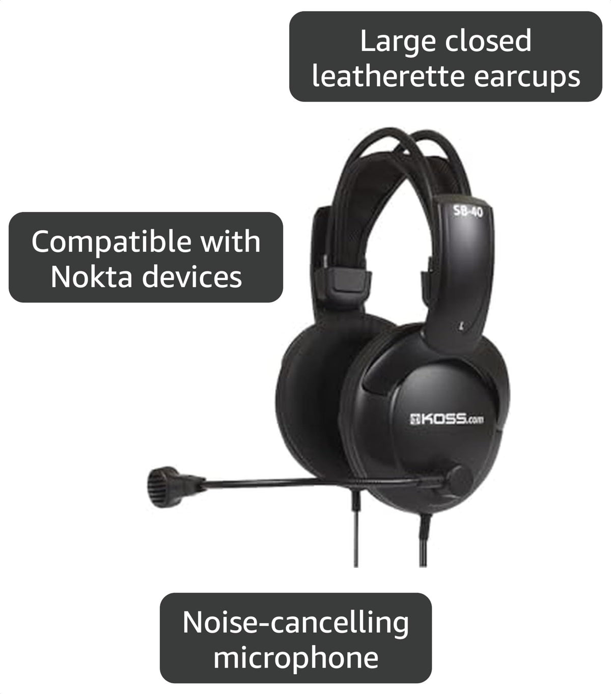 Koss SB40 Computer Headset with Microphone, black/gold