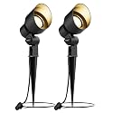 GOLDEN STAR 3W Spot Lights Outdoor LED Lighting Low Voltage Landscape Lights 200Lumen 3000K Warm White Spotlights with Metal Stake & Connector