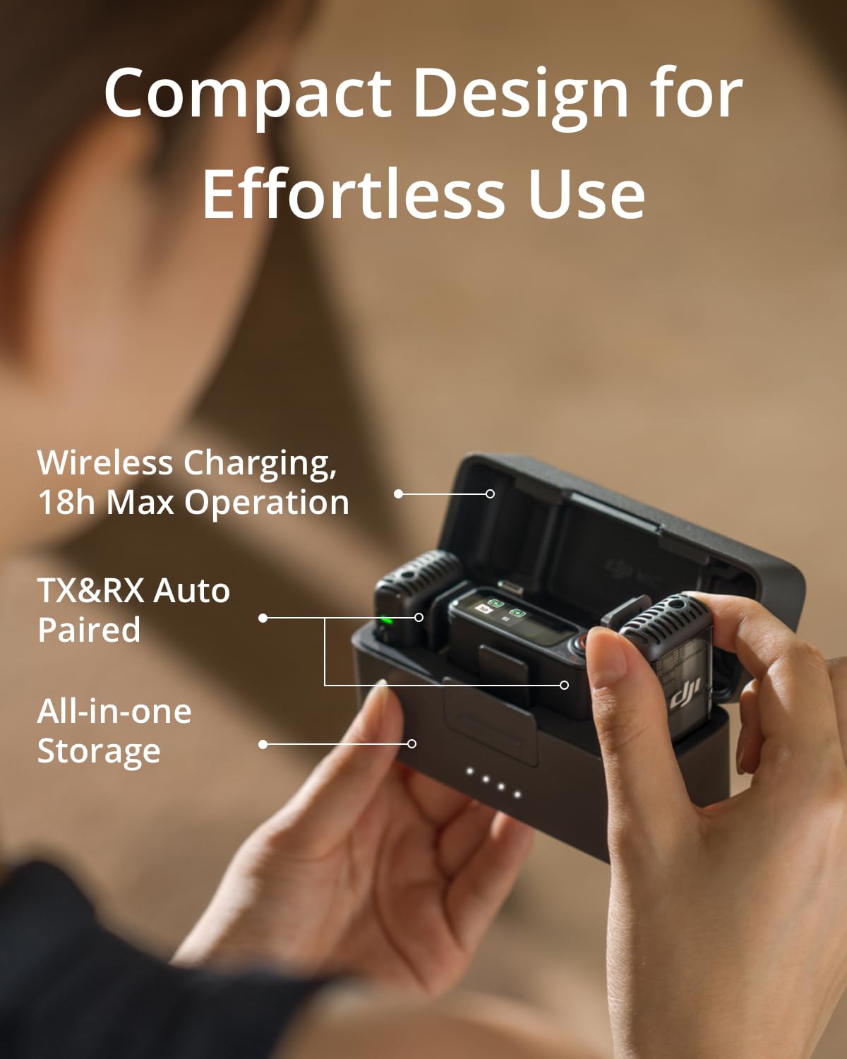 DJI Mic 2 (2 TX + 1 RX + Charging Case), Wireless Lavalier Microphone, Intelligent Noise Cancelling, 32-bit Float Internal Recording, 820 ft.(250m)