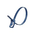 RETYZ 12-Inch Blue Metal Detectable Reusable Cable Ties - 10 Pack, 50 lb Strength, Patented Quick-Release, FDA-Compliant, Safety-First for Food