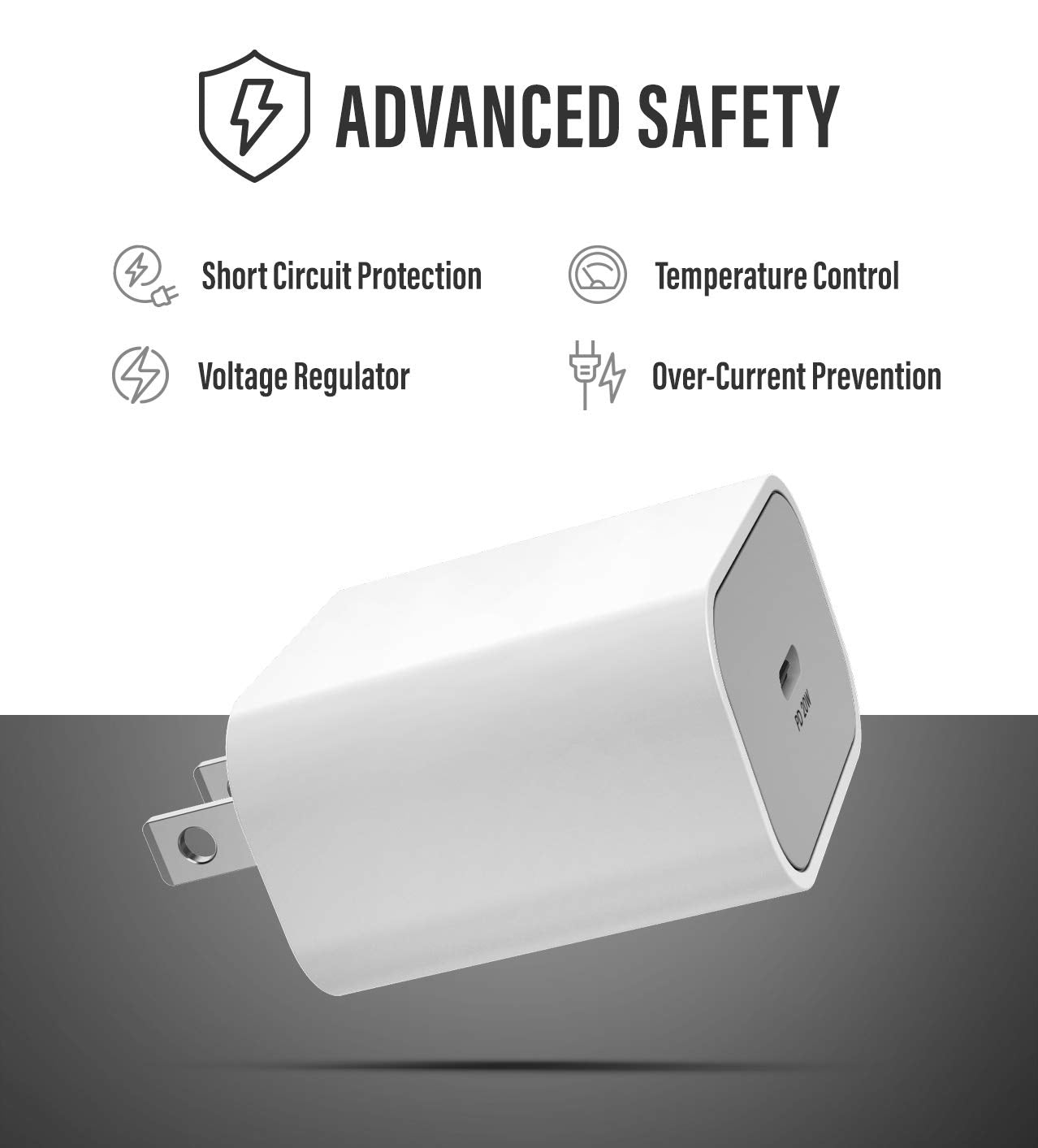 Galvanox PD Wall Charger Adapter Block Type C for Samsung Galaxy Phones/iPhone Models (20W)
