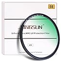 JONGSUN 58mm UV Filter, S-Pro HD Nano MRC Camera Ultraviolet Protection Filter, Multicoated, B270, Ultra-Slim, Lens Cloth Kit