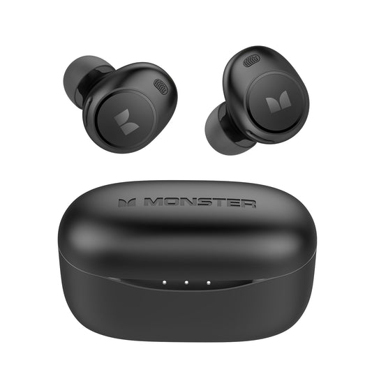 Monster Wireless Earbuds,5.3 in-Ear Headphones Bluetooth Headphones Touch Control with Charging Case, Bluetooth Earbuds,32H Play Black