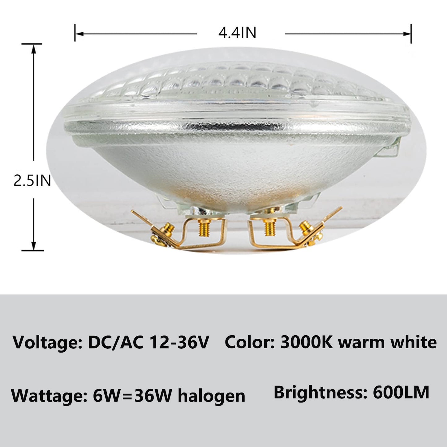 SHUWDKAR PAR36 LED Landscape Bulb 6W 36W Equivalent 600LM 12-36V AC/DC