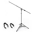 AxcessAbles AXCMB-T Heavy Duty Microphone Boom Stand with Weighted Tripod Base | 80.5-inch Height Overhead Mic Stand | 65.5-Inch Boom Arm Stand |