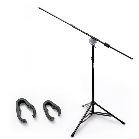 AxcessAbles AXCMB-T Heavy Duty Microphone Boom Stand with Weighted Tripod Base | 80.5-inch Height Overhead Mic Stand | 65.5-Inch Boom Arm Stand |