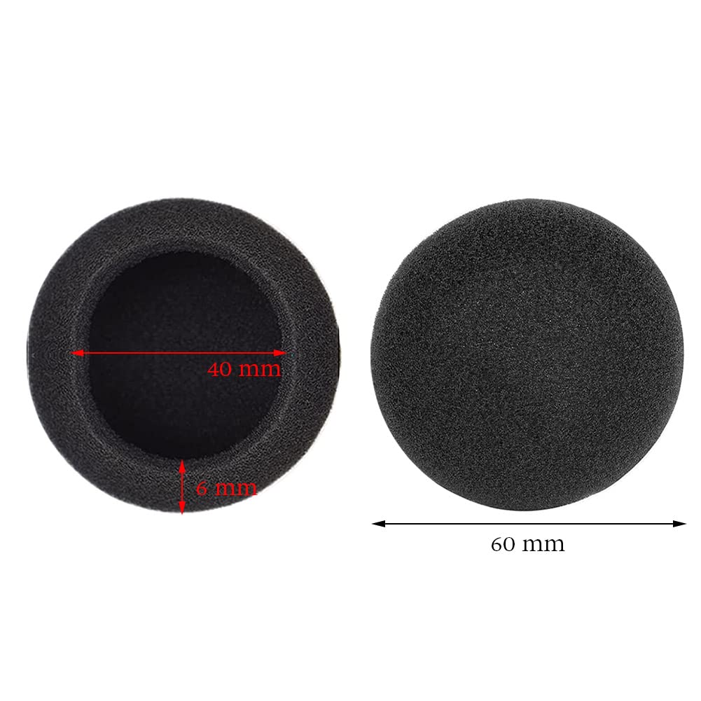 10 Pairs 60mm/2.4" Replacement Foam Ear Pud Earpads Sponge Cushion Covers for Logitech H600, H330, H340,Sony MDR-G45LP,Jensen JHH110 /FreeTalk