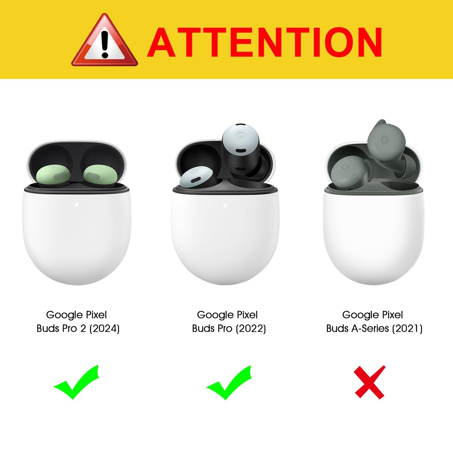 CaseBot Case Cover for Google Pixel Buds Pro 2 (2024) / Google Pixel Buds Pro (2022), Rugged Shield Protective Skin [Front LED Visible], Black
