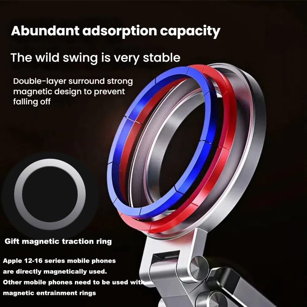 Magnetic Pocket Tripod for MagSafe,Foldable Multifunctional Airplane Phone Holder, Desk Stand,Portable Handheld Travel Photography Stand,with