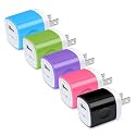 Wall Charger Block, USB Plug 5Pack 1A/5V Single Port Wall Charge Box Charging Cube Brick for iPhone 17 17e 16e 16 15 Pro Max 14 13 XS X Samsung Galaxy