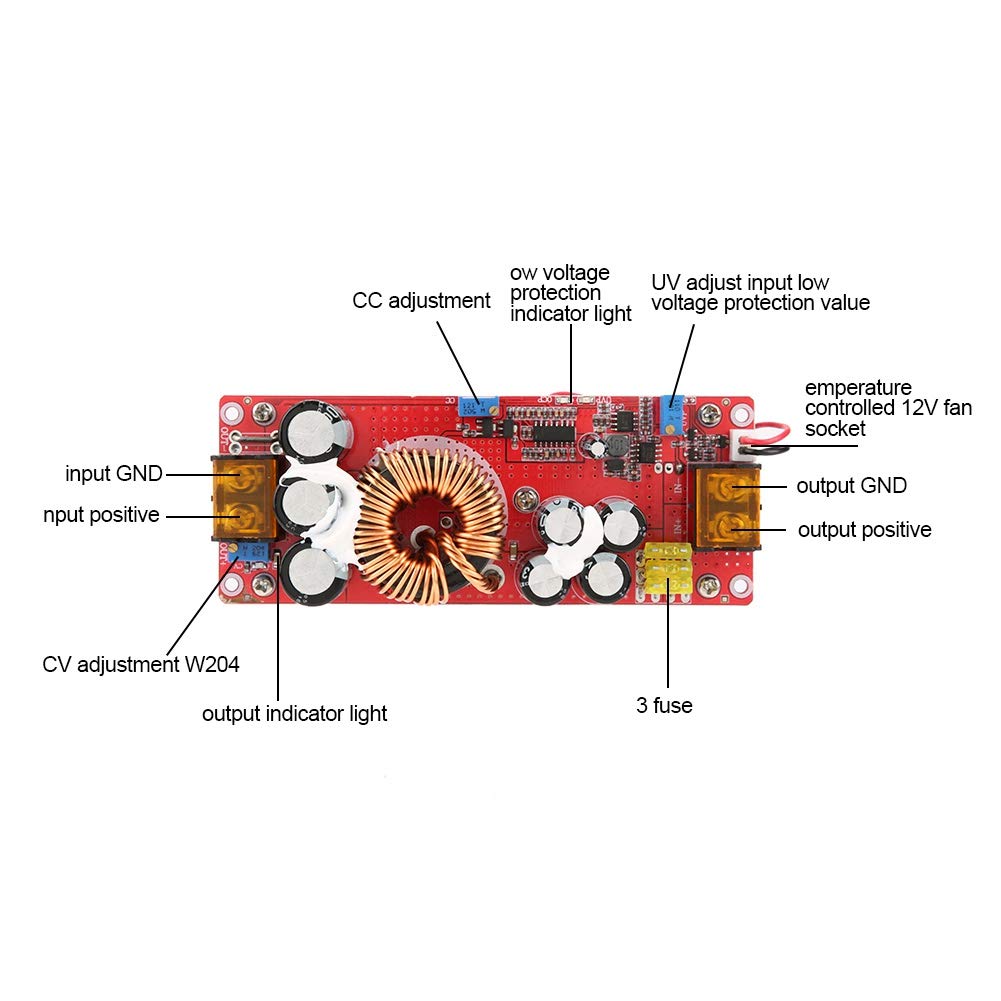 Step Up Converter, DC Voltage Regulator 10-60V to 12-97V Boost Converter Module