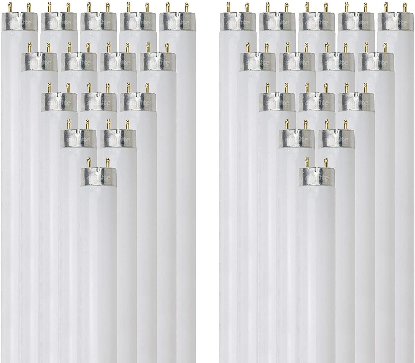 Sunlite 30115 2 Foot T8 Linear Fluorescent Lamp, 17 Watts, 1450 Lumens, F17T8/SP835, 3500K Neutral White, Medium G13 Bi-Pin Base, ROHS Compliant, 30