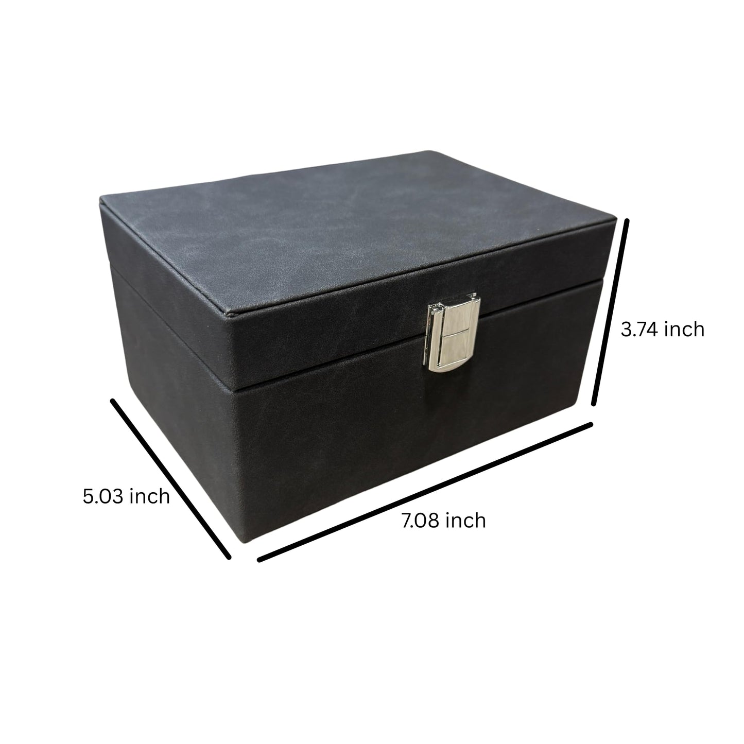 Faraday Box for Car Keys, RFID Signal Blocking Key Fob Protector, Large Capacity Suede Anti-Theft Box with Silver Buckle (Fits Multiple Keys, Phones
