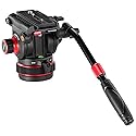 NEEWER Heavy Duty Video Tripod Fluid Head with Stepless Adjustable Pan/Tilt Damping, Quick Release Plate, Compatible with DJI RS Gimbals, Adjustable