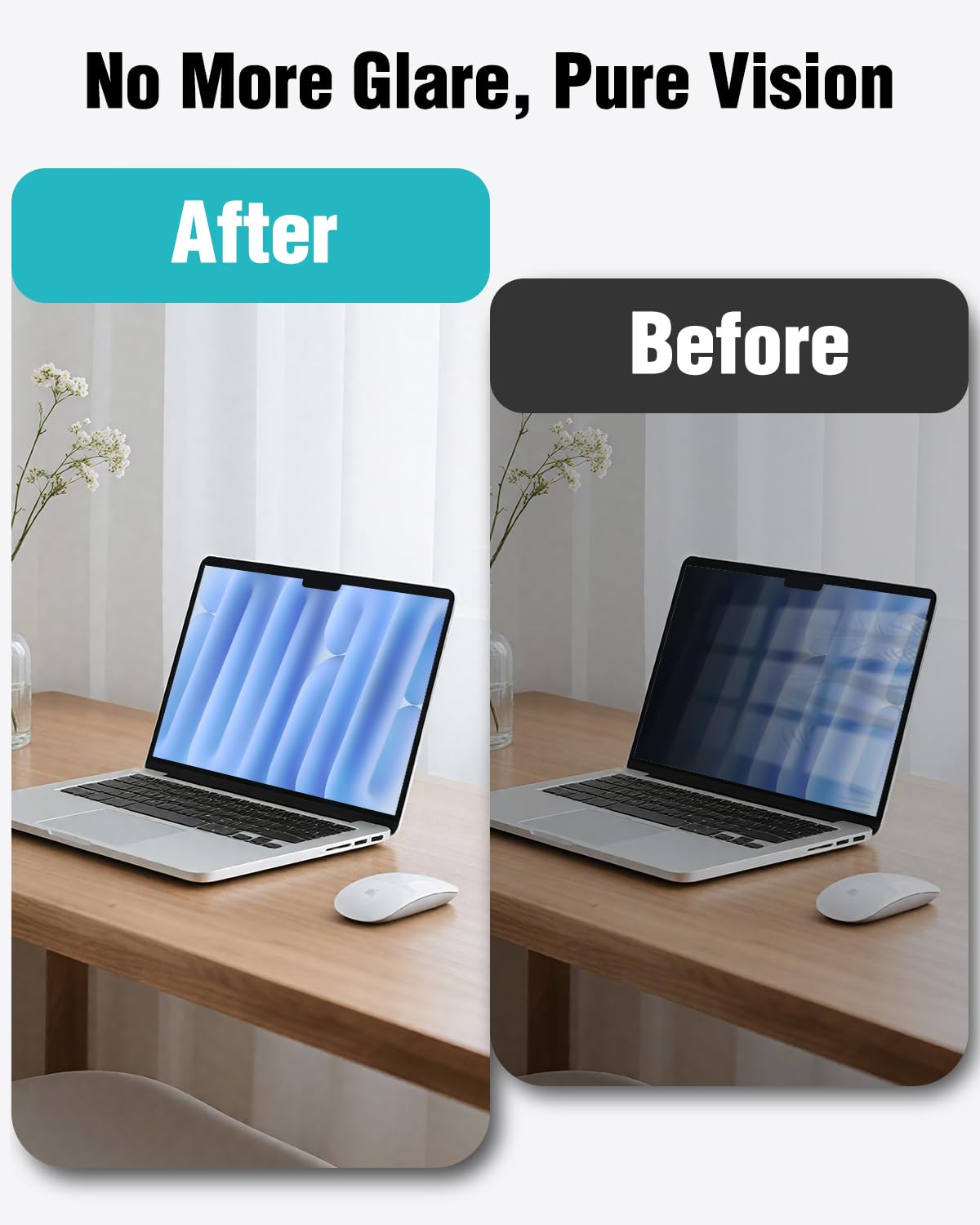 F FORITO Magnetic Anti Blue Light Screen Protector Compatible with MacBook Pro 14 inch (2025-2021, M5 M4 M3 M2 M1), Bubble-Free Install, Removable