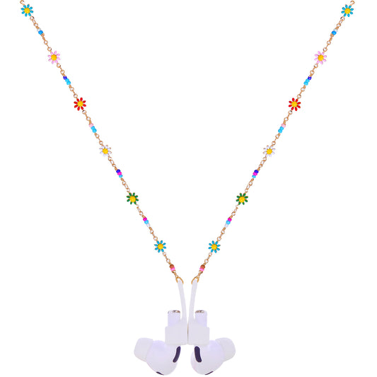 Niltpel Ultra Strong Magnetic Airpod Pro Strap Anti-Lost Cord Sports Lanyard Compatible with Airpods 3rd 2nd Generation Pro 3 2 1 (Colored Flower