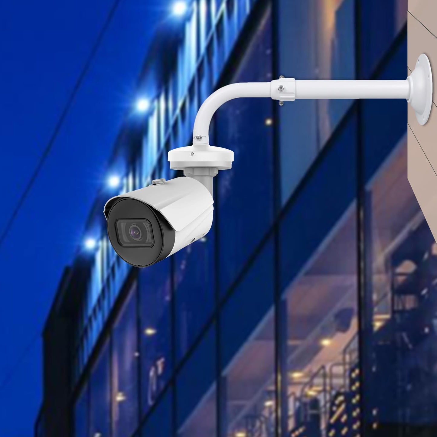 WiTi Security Camera Mount Bracket 6 inch Base,15.7inch-23.6 inch Extendable J-Pole Compatible with Reolink Amcrest IP Cameras, Solid Metal Mounting