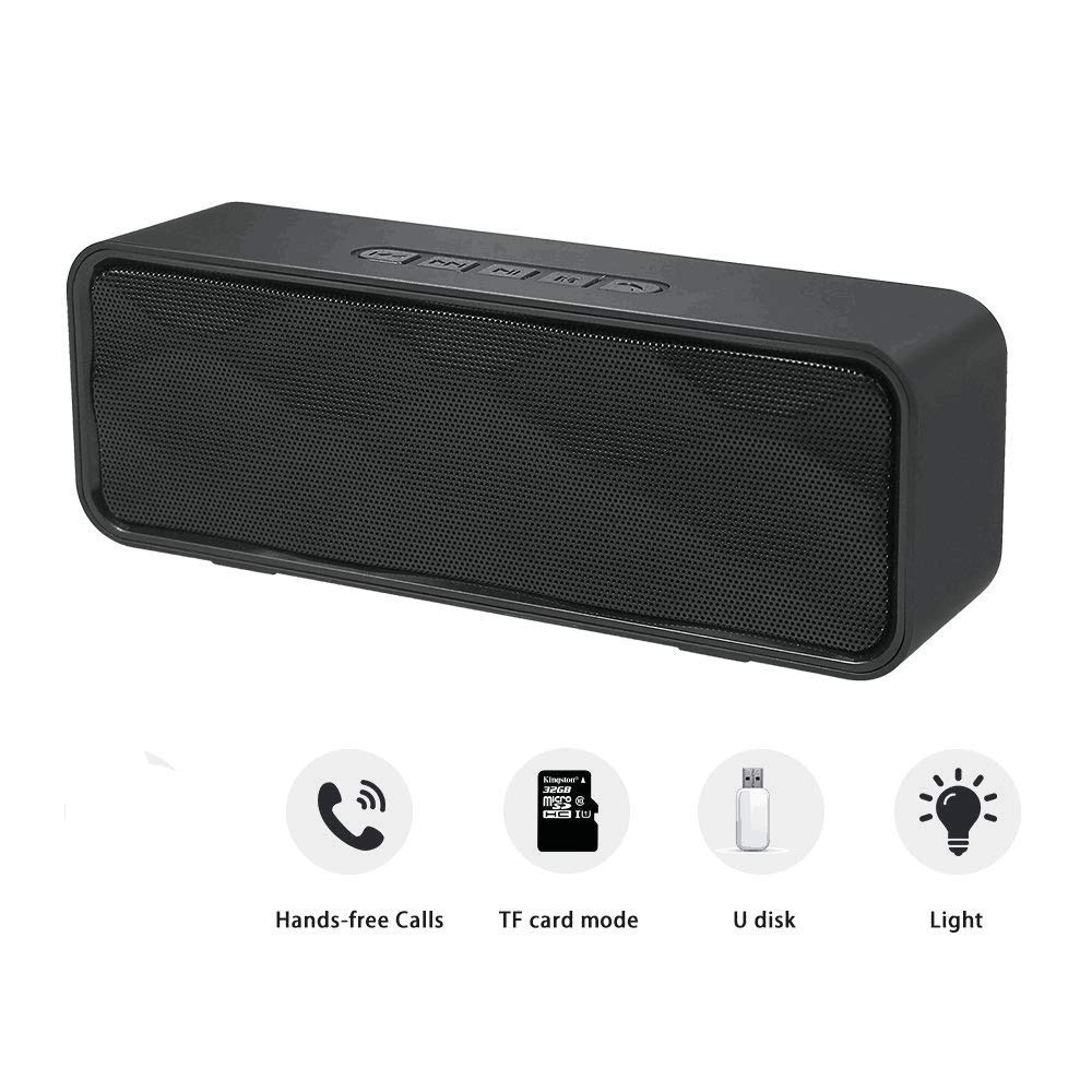 Totola Wireless Bluetooth Speaker with AUX/USB/TF Card Slot,Outdoor Portable Stereo Speaker with HD Audio,Enhanced Bass, Dual-Driver,Handsfree