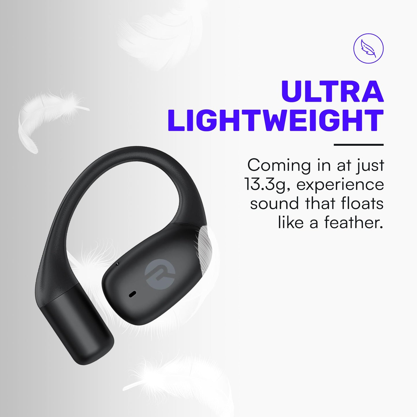 Raycon Essential Open Ear Earbuds - Open Ear Headphones, Earbuds Wireless Bluetooth, Sweat & Water-Resistant Earphones, Running Headphones