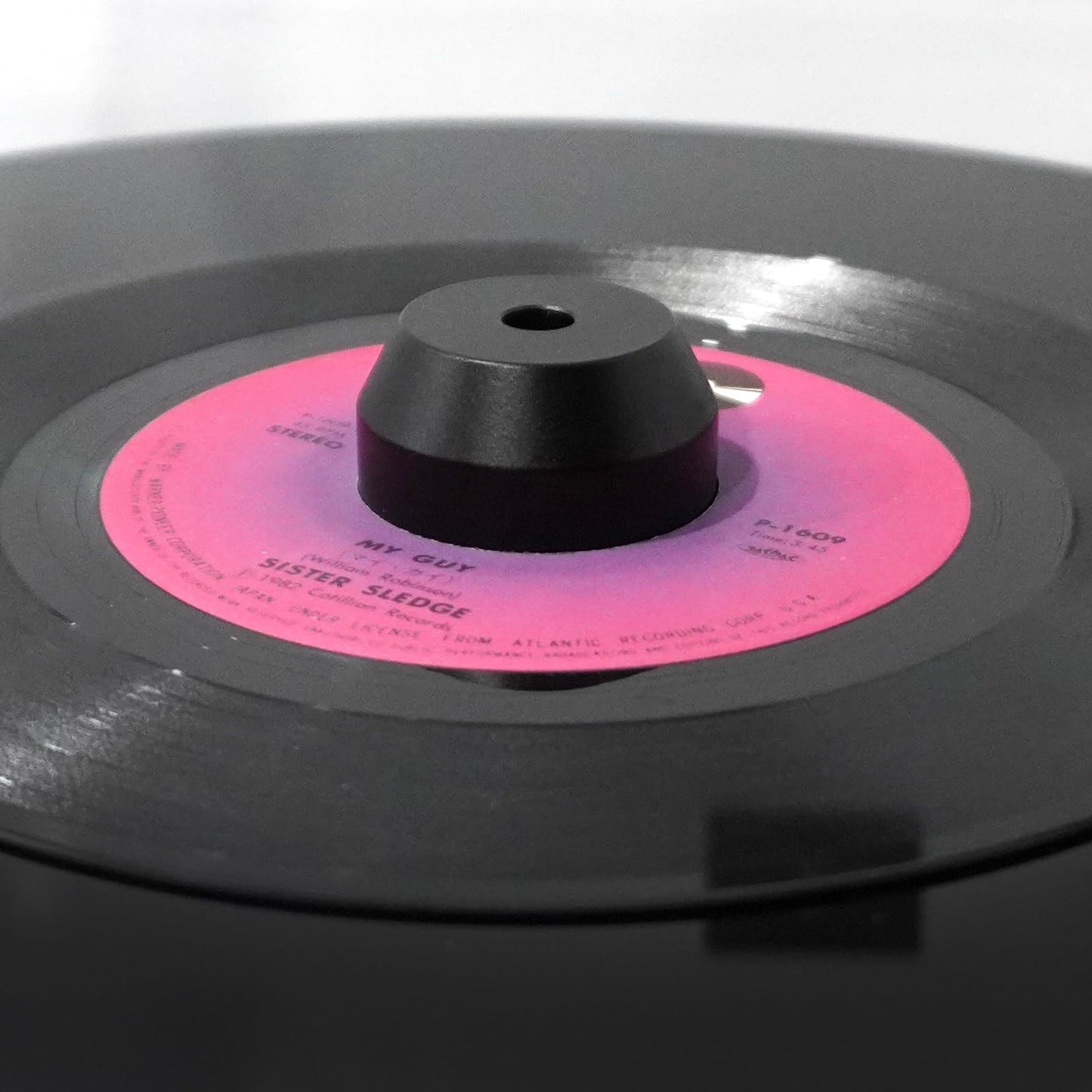 45 RPM Black Adapter Durable Solid Aluminum Center Adapter for 7 inch Records Vinyl 1