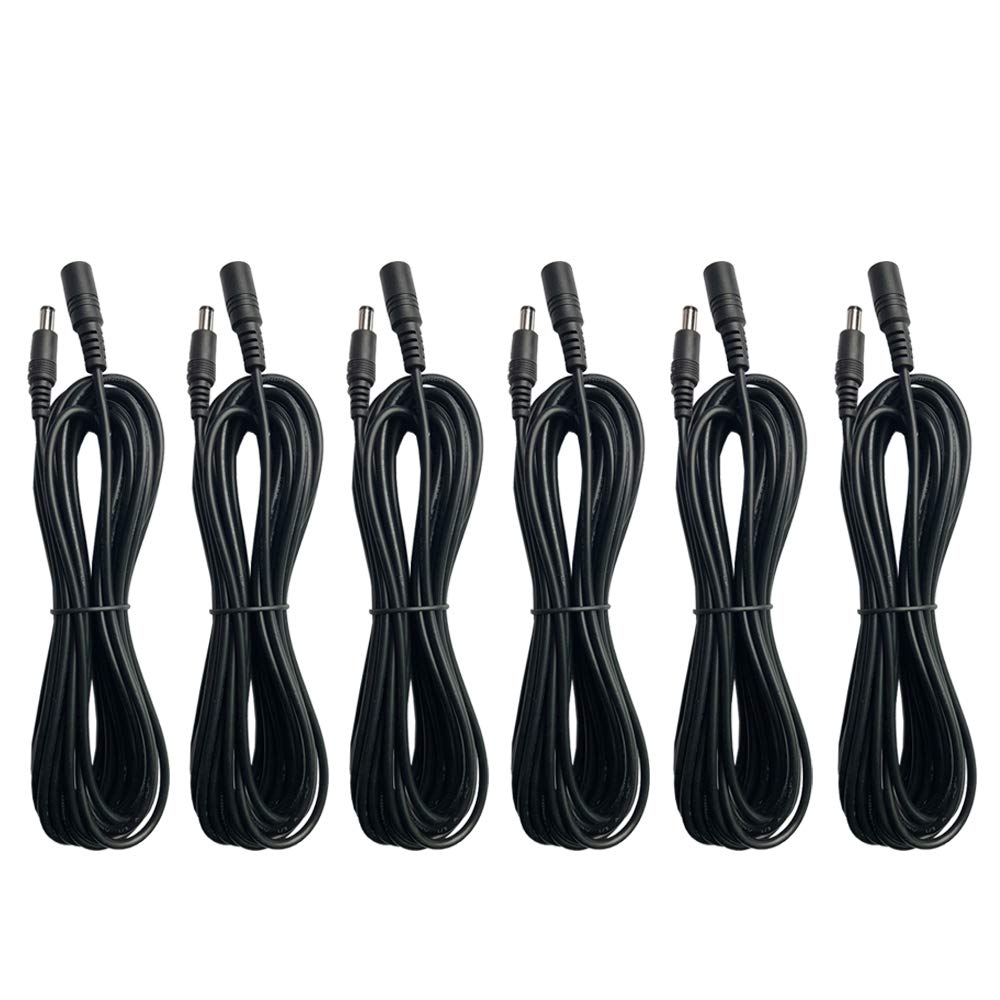 DC 12V Power Adapter Extension Cord Cable 6ft 2.1mm × 5.5mm Male to Female Plug for CCTV Security Surveillance IP Cameras, LED Lights Strip, Baby