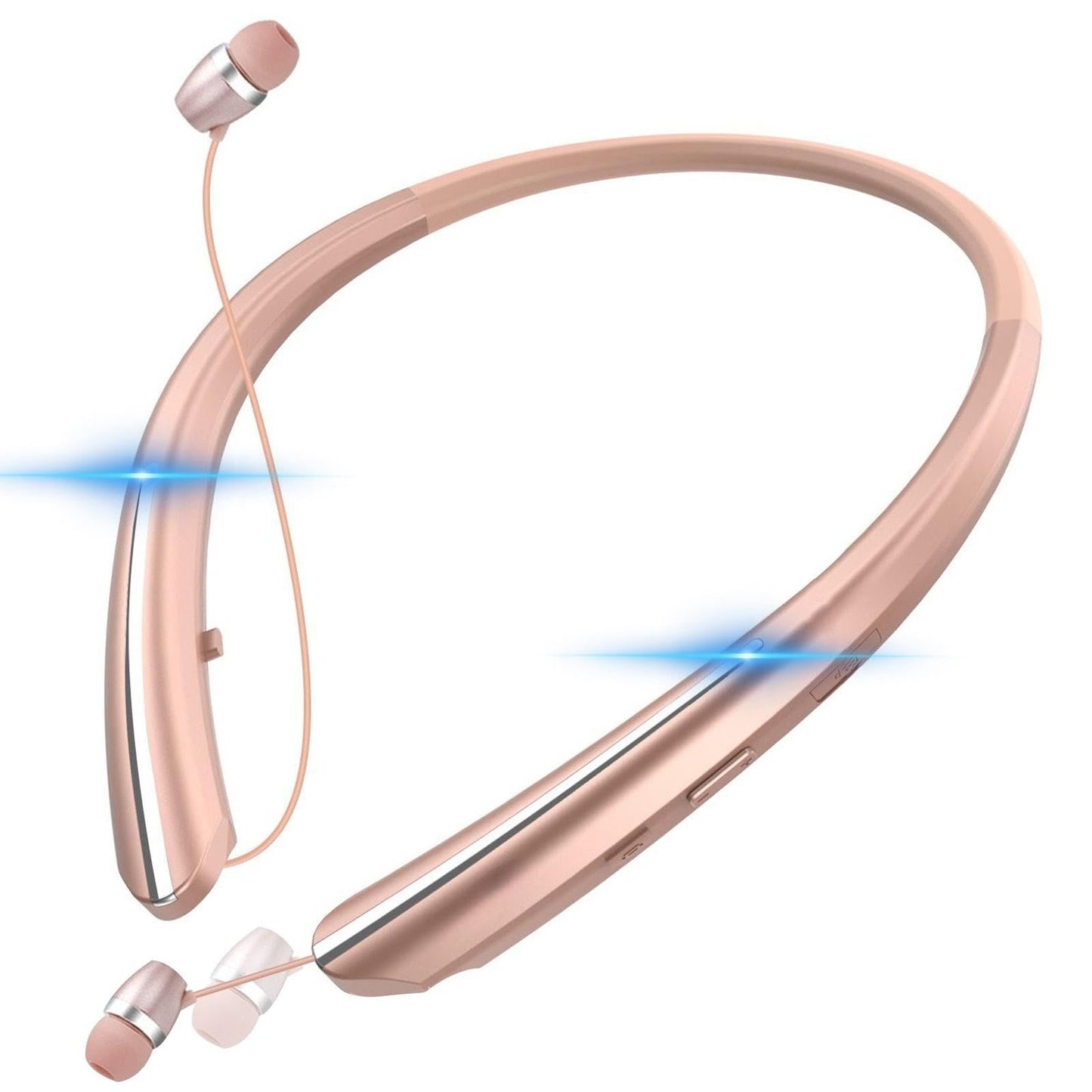 Qeapaue Bluetooth 5.4 Neckband Bluetooth Headphone, Sweat Resistant Noise Cancelling Stereo Headphones, and Retractable Ear Tips for Music